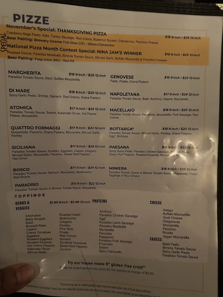 Pizzeria Paradiso Dupont Circle Menu - Image 4